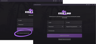 Exile Land - Don't have account 2.png